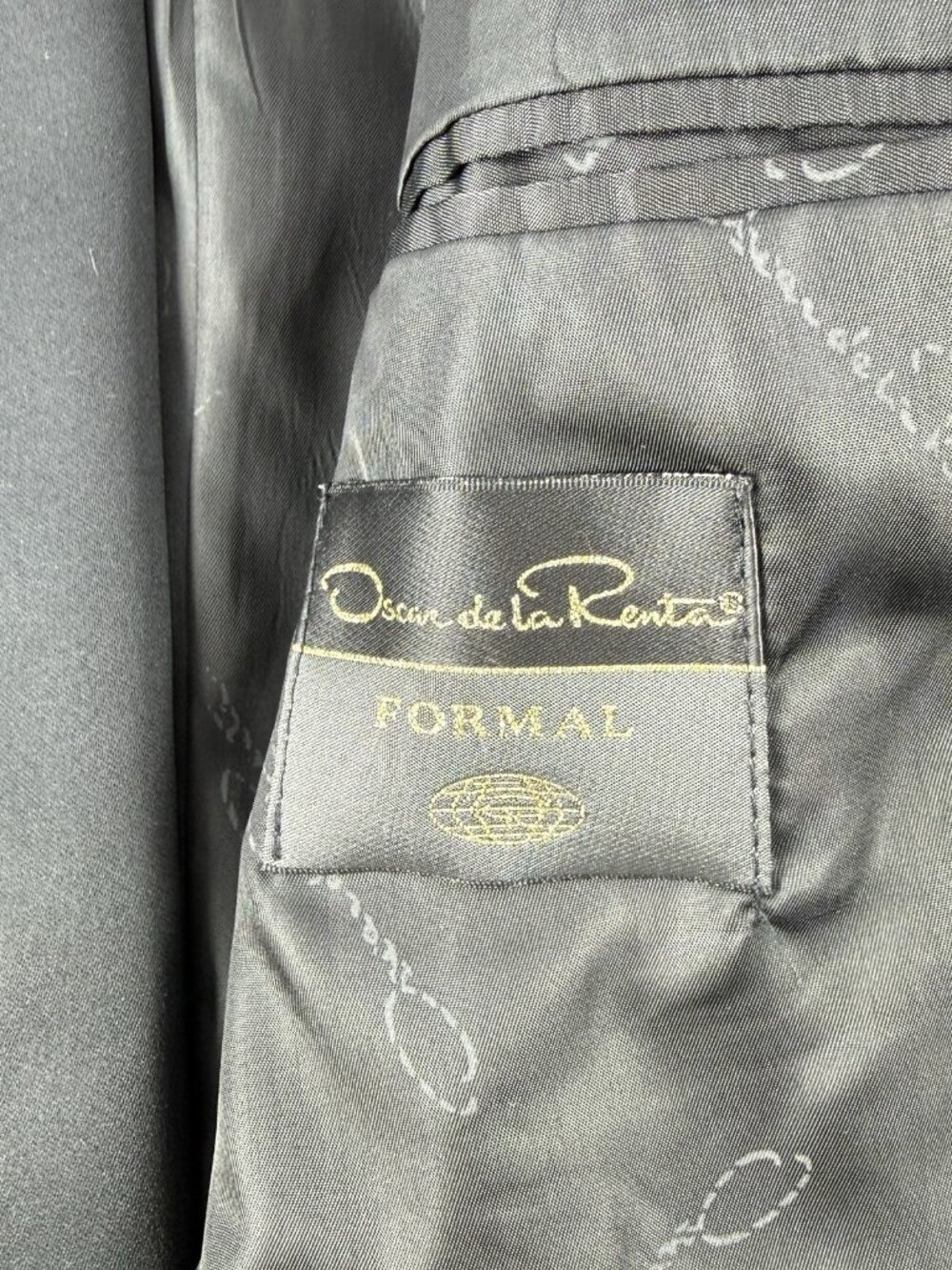 BLACK FORMAL TUXEDO 42R OSCAR de la RENTA Shawl Collar Black Suit Jacket Coat - Picture 4 of 12